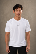 Sayas Foundation cooling pickleball t-shirt in white, Sorona quick-dry fabric