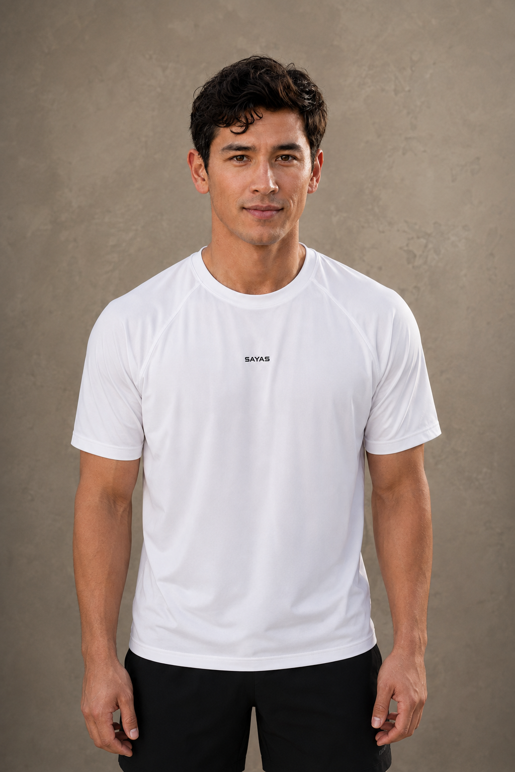 Sayas Foundation cooling pickleball t-shirt in white, Sorona quick-dry fabric